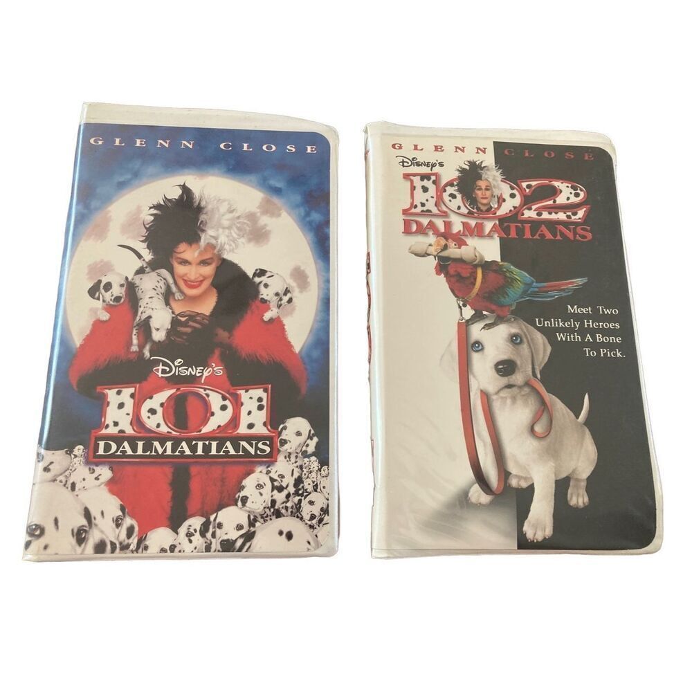 101 102 Dalmatians Set Live Action VHS Tape Vintage Movie 80s 90s Y2K Family Kid
